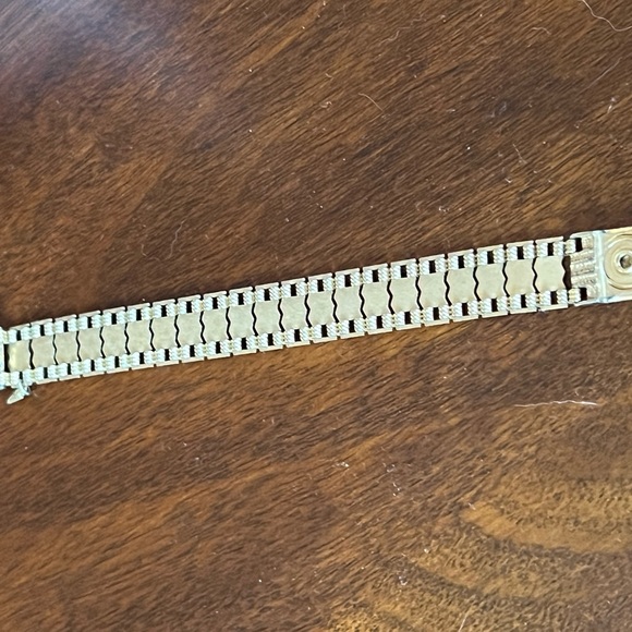 Vintage signed Sarah Cov gold links bracelet 7” - Picture 3 of 5